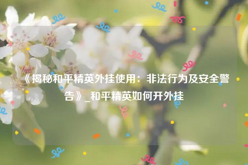 《揭秘和平精英外挂使用：非法行为及安全警告》_和平精英如何开外挂