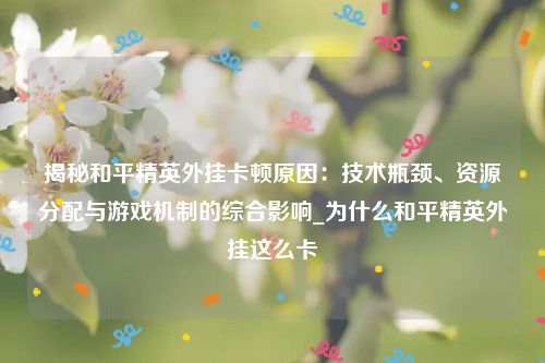 揭秘和平精英外挂卡顿原因：技术瓶颈、资源分配与游戏机制的综合影响_为什么和平精英外挂这么卡