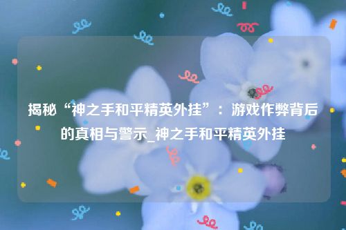 揭秘“神之手和平精英外挂”：游戏作弊背后的真相与警示_神之手和平精英外挂