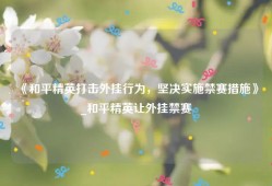 《和平精英打击外挂行为，坚决实施禁赛措施》_和平精英让外挂禁赛